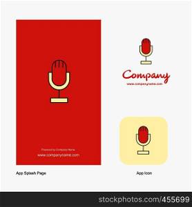 Microphone Company Logo App Icon and Splash Page Design. Creative Business App Design Elements