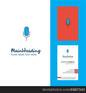 Microphone Creative Logo and business card. vertical Design Vector
