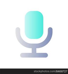 Microphone flat gradient color ui icon. Recorder. Sharing voice messages. Converting text into audio. Simple filled pictogram. GUI, UX design for mobile application. Vector isolated RGB illustration. Microphone flat gradient color ui icon