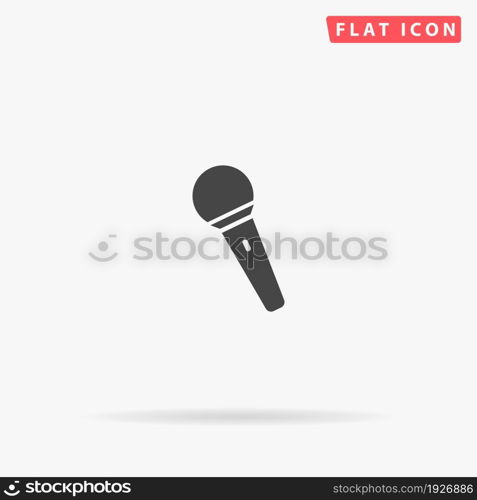 Microphone flat vector icon. Hand drawn style design illustrations.. Microphone flat vector icon