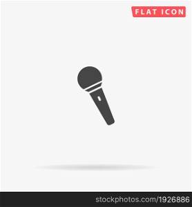 Microphone flat vector icon. Hand drawn style design illustrations.. Microphone flat vector icon