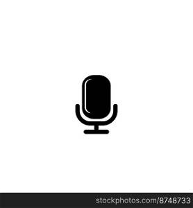Microphone icon black colored on a white background, vector