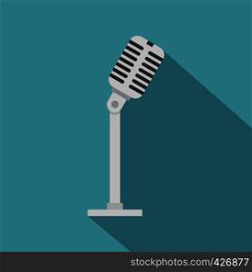 Microphone icon. Flat illustration of microphone vector icon for web. Microphone icon, flat style