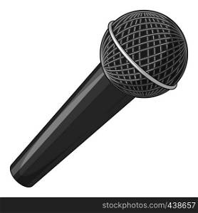Microphone icon in monochrome style isolated on white background vector illustration. Microphone icon monochrome