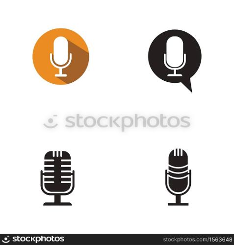Microphone icon logo vector template