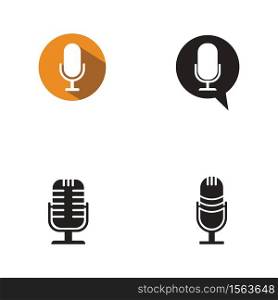 Microphone icon logo vector template