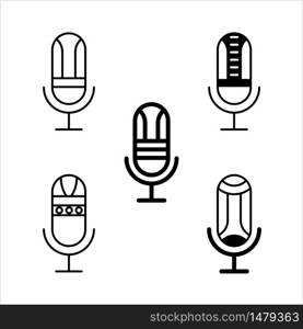 Microphone Icon, Mic Icon Vector Art Illustration