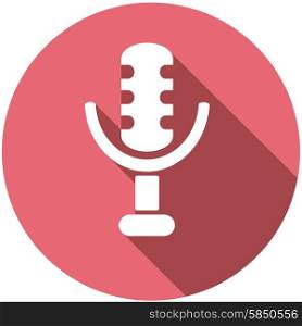 microphone icon on long shadow