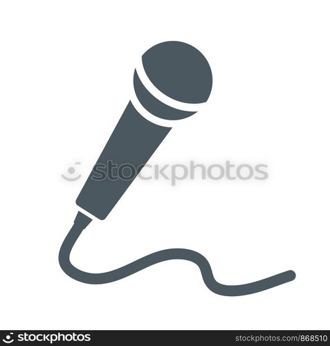 microphone icon on white, stock vector illustration