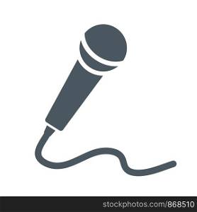 microphone icon on white, stock vector illustration