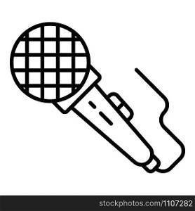 Microphone icon. Outline microphone vector icon for web design isolated on white background. Microphone icon, outline style