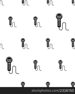 Microphone Icon Seamless Pattern, Mic Icon, Audio, Sound Instrument Vector Art Illustration