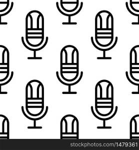 Microphone Icon Seamless Pattern Vector Art Illustration