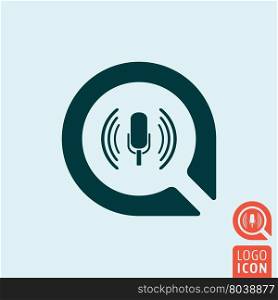 Microphone icon. Speaker with sound wave. Vector illustration. Microphone icon isolated