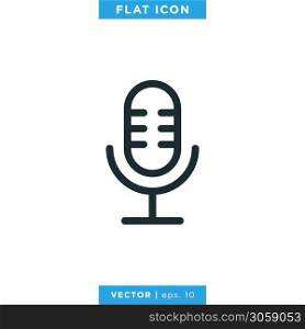Microphone Icon Vector Logo Design Template. Editable Vector eps 10.