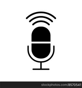 Microphone icon vector logo design template flat style illustration