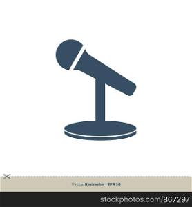 Microphone Icon Vector Logo Template Illustration Design. Vector EPS 10.