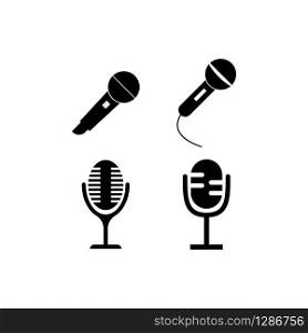 microphone icon vector template flat design