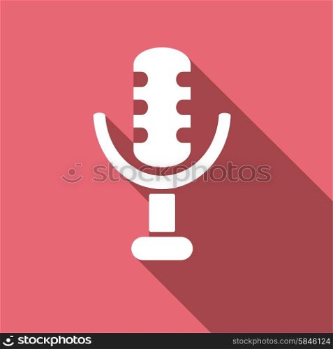 microphone icon with a long shadow