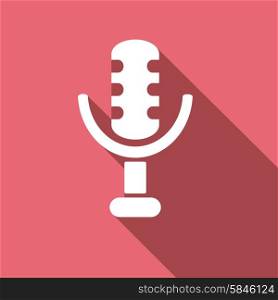 microphone icon with a long shadow