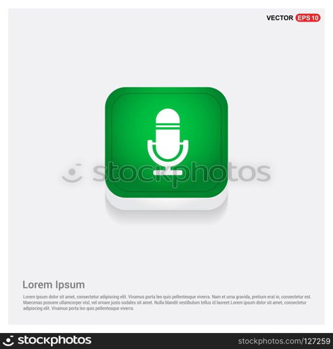 Microphone iconGreen Web Button - Free vector icon