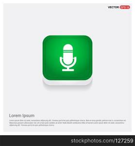 Microphone iconGreen Web Button - Free vector icon
