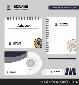 Microphone Logo, Calendar Template, CD Cover, Diary and USB Brand Stationary Package Design Vector Template