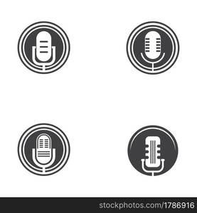 Microphone Mic Icon for Podcast Radio Broadcast for Entertainment Comedian or Sing Logo design inspiration