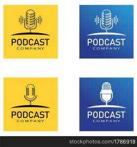 Microphone Mic Icon for Podcast Radio Broadcast for Entertainment Comedian or Sing Logo design inspiration