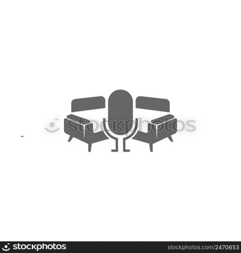Microphone, mic icon logo design illustration vector