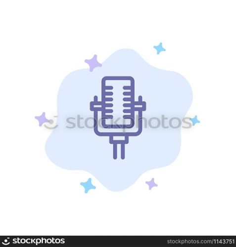 Microphone, Multimedia, Record, Song Blue Icon on Abstract Cloud Background