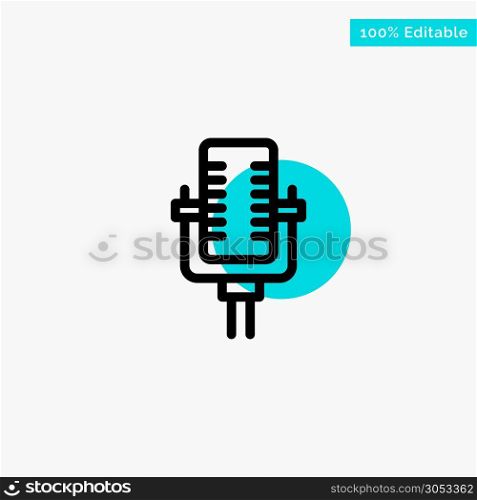 Microphone, Multimedia, Record, Song turquoise highlight circle point Vector icon