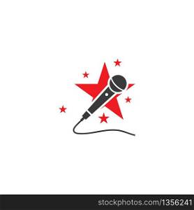 microphone music logo vector template