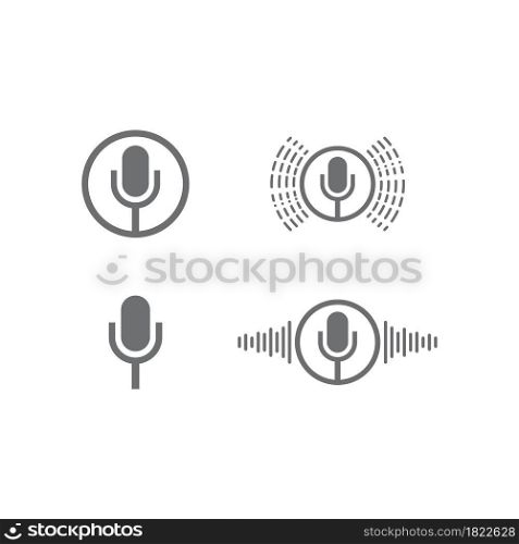 Microphone music logo vector template