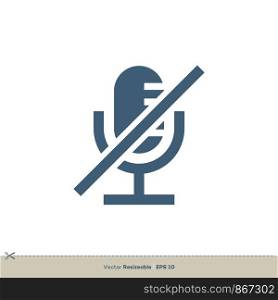 Microphone Muted Icon Vector Logo Template Illustration Design. Vector EPS 10.