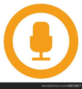Microphone on, illustration, vector on white background.