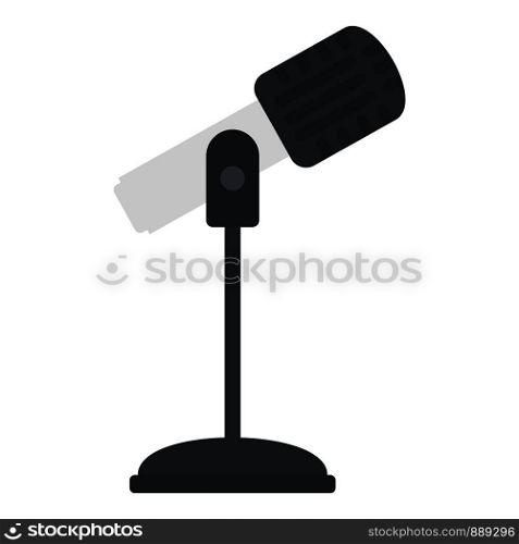 Microphone on stand icon. Flat illustration of microphone on stand vector icon for web design. Microphone on stand icon, flat style