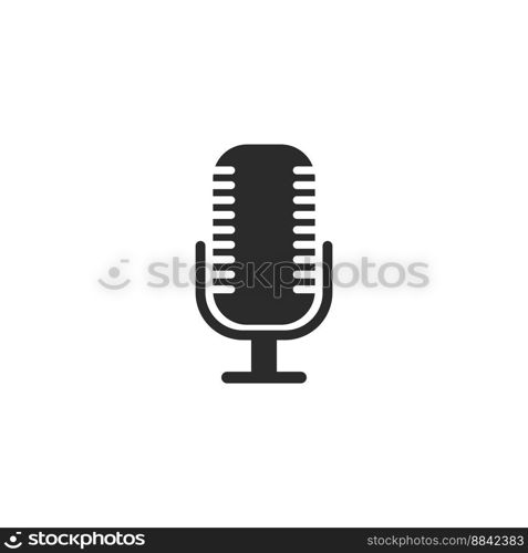 Microphone Podcast logo icon ilustration vector flat design