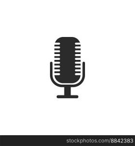 Microphone Podcast logo icon ilustration vector flat design