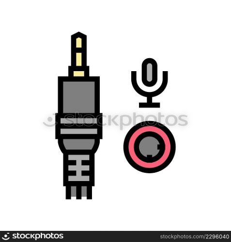 microphone port color icon vector. microphone port sign. isolated symbol illustration. microphone port color icon vector illustration