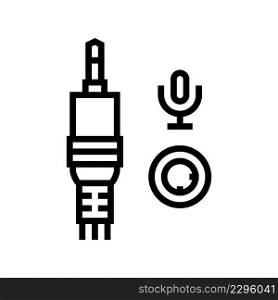 microphone port line icon vector. microphone port sign. isolated contour symbol black illustration. microphone port line icon vector illustration