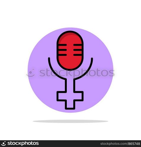 Microphone, Record Abstract Circle Background Flat color Icon