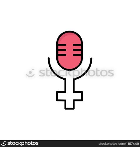 Microphone, Record Flat Color Icon. Vector icon banner Template
