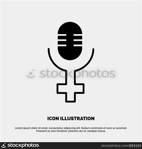 Microphone, Record Solid Black Glyph Icon