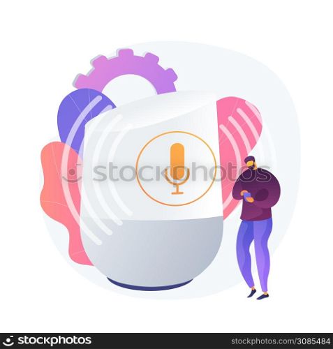 Microphone recording. Authenticate with voice. Receive call, play voip, send audio. Stable and unfluctuating noise. Transmitted contact. Vector isolated concept metaphor illustration.. Microphone recording vector concept metaphor