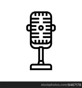 microphone retro music line icon vector. microphone retro music sign. isolated contour symbol black illustration. microphone retro music line icon vector illustration