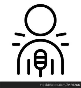 Microphone share icon outline vector. Influence content. Social media. Microphone share icon outline vector. Influence content