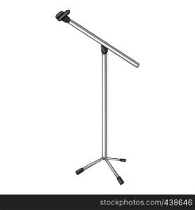 Microphone stand icon in monochrome style isolated on white background vector illustration. Microphone stand icon monochrome