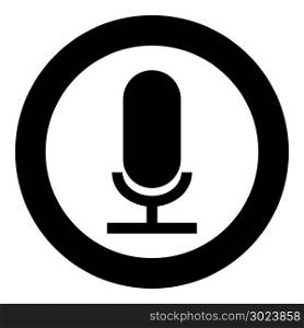 Microphone the black color icon in circle or round vector illustration