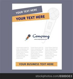 Microphone Title Page Design for Company profile ,annual report, presentations, leaflet, Brochure Vector Background